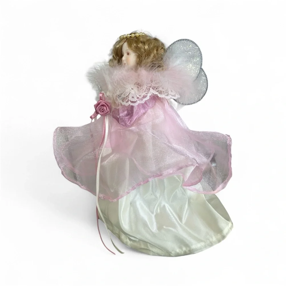 Vintage Holiday Tradition Lighted Fairy Angel Christmas Treetop Tree Topper 11”